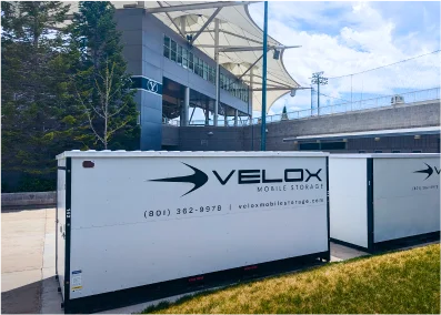 two Velox storage containers delivered on-site