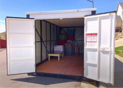 household items packed inside Velox storage container